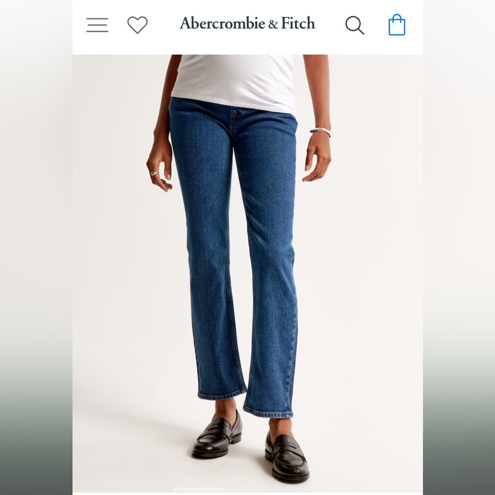Abercrombie Maternity Ankle Straight Jean 33L Dark Wash